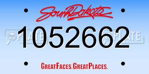 1052662 South Dakota License Plate