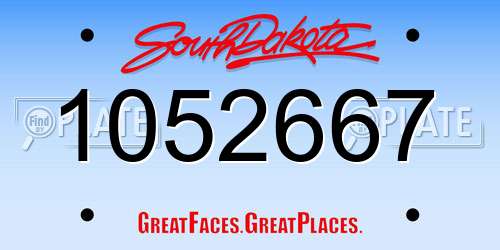 1052667 South Dakota License Plate