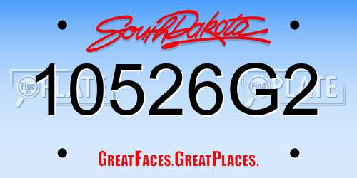 10526G2 South Dakota License Plate