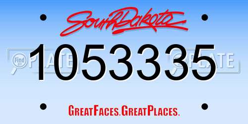 1053335 South Dakota License Plate
