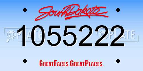 1055222 South Dakota License Plate