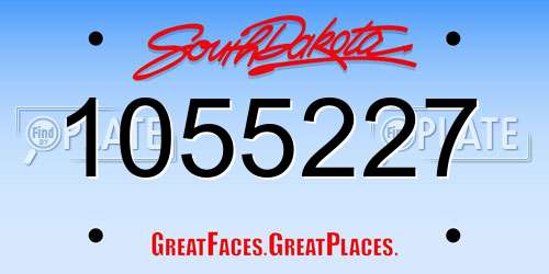 1055227 South Dakota License Plate