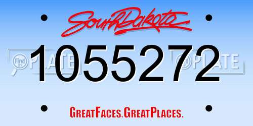 1055272 South Dakota License Plate