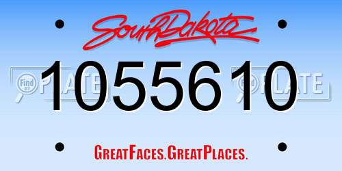 1055610 South Dakota License Plate
