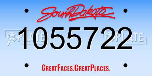 1055722 South Dakota License Plate