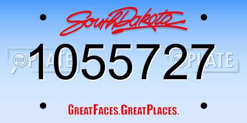 1055727 South Dakota License Plate