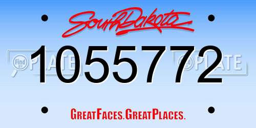 1055772 South Dakota License Plate