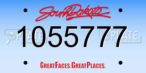 1055777 South Dakota License Plate