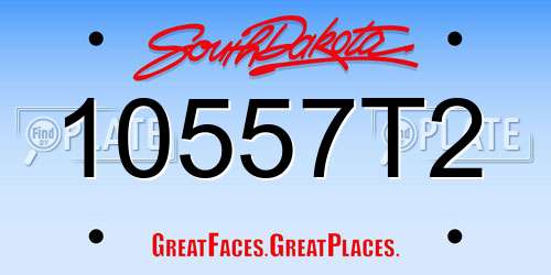 10557T2 South Dakota License Plate
