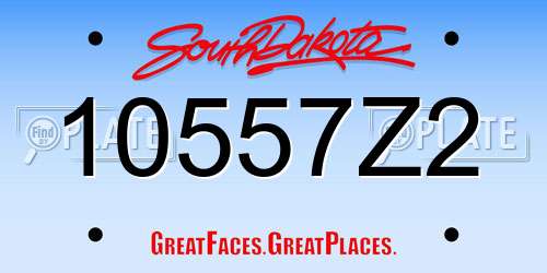10557Z2 South Dakota License Plate