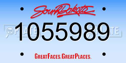1055989 South Dakota License Plate