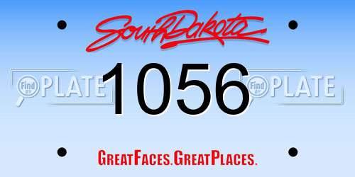 1056 South Dakota License Plate