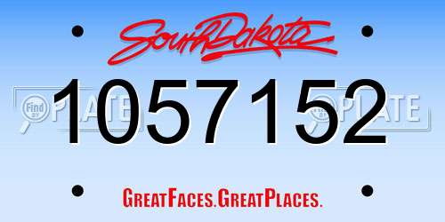 1057152 South Dakota License Plate