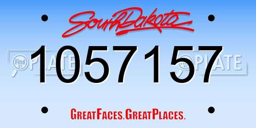 1057157 South Dakota License Plate