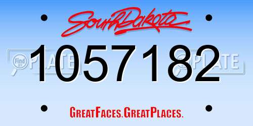 1057182 South Dakota License Plate