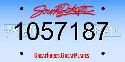 1057187 South Dakota License Plate