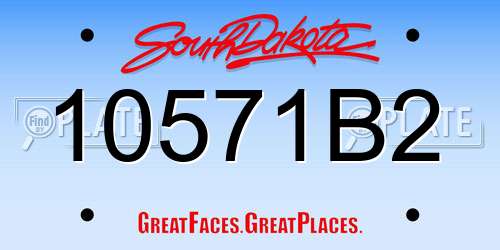 10571B2 South Dakota License Plate