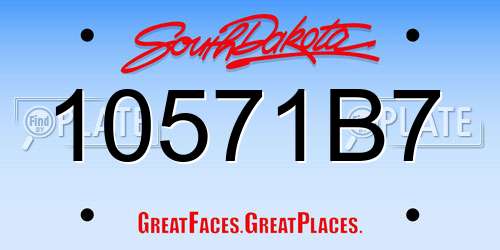 10571B7 South Dakota License Plate