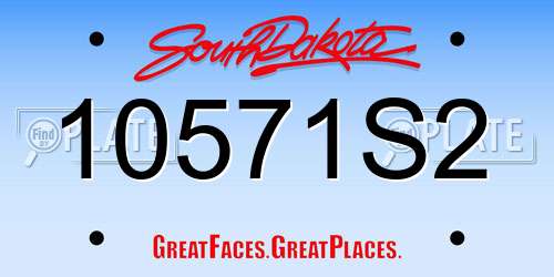 10571S2 South Dakota License Plate