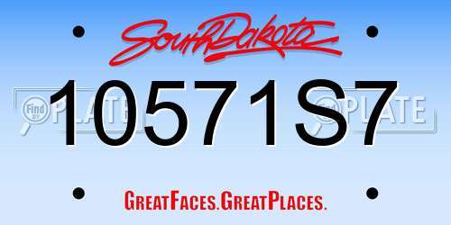 10571S7 South Dakota License Plate