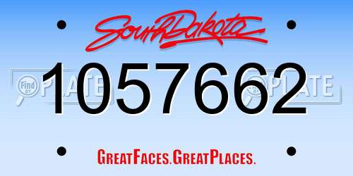 1057662 South Dakota License Plate