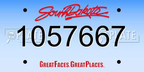 1057667 South Dakota License Plate