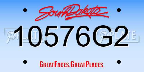 10576G2 South Dakota License Plate