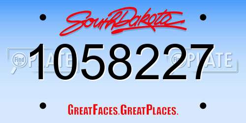 1058227 South Dakota License Plate