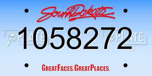 1058272 South Dakota License Plate