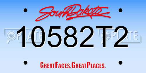 10582T2 South Dakota License Plate