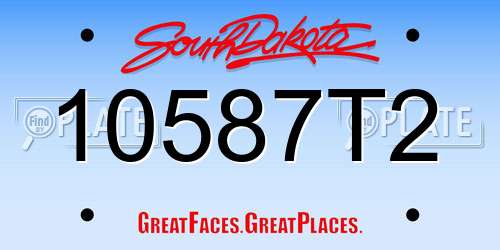 10587T2 South Dakota License Plate