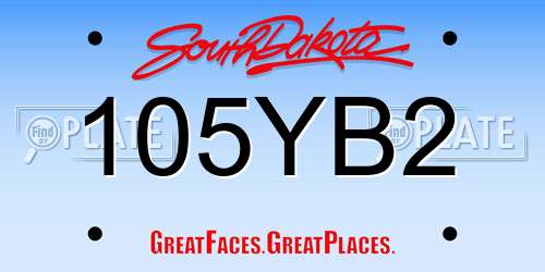 105YB2 South Dakota License Plate