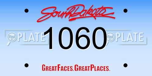 1060 South Dakota License Plate