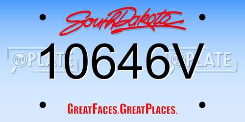 10646V South Dakota License Plate
