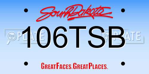 106TSB South Dakota License Plate