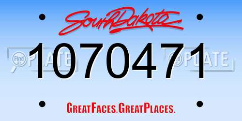 1070471 South Dakota License Plate