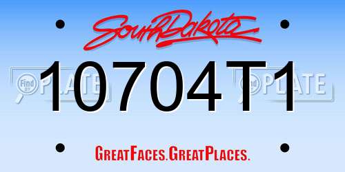 10704T1 South Dakota License Plate