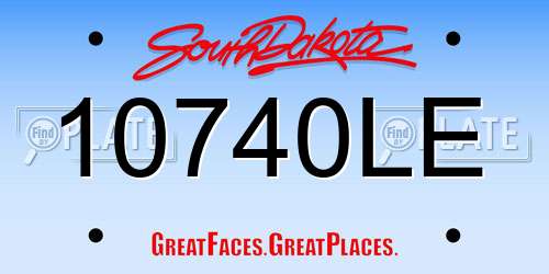 10740LE South Dakota License Plate