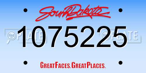 1075225 South Dakota License Plate