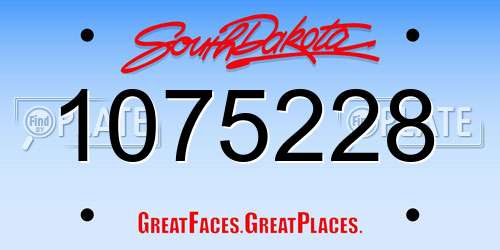 1075228 South Dakota License Plate