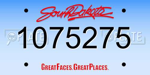 1075275 South Dakota License Plate