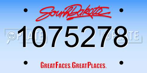 1075278 South Dakota License Plate