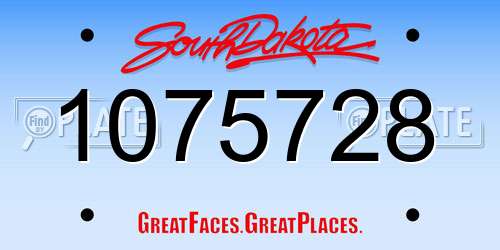 1075728 South Dakota License Plate