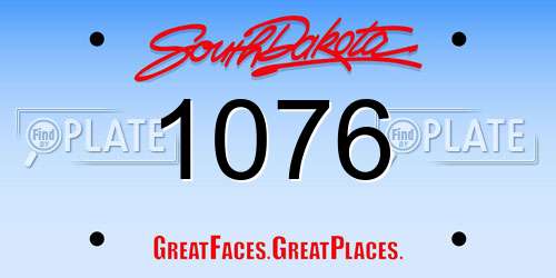 1076 South Dakota License Plate