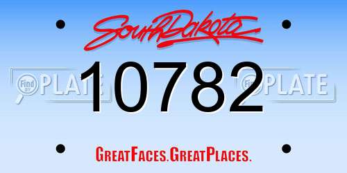 10782 South Dakota License Plate
