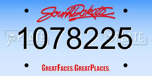 1078225 South Dakota License Plate