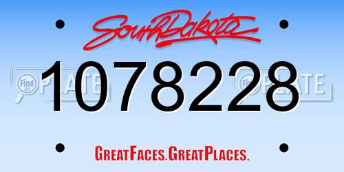 1078228 South Dakota License Plate