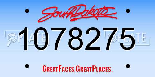 1078275 South Dakota License Plate