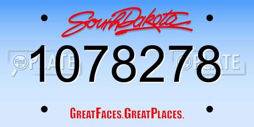 1078278 South Dakota License Plate