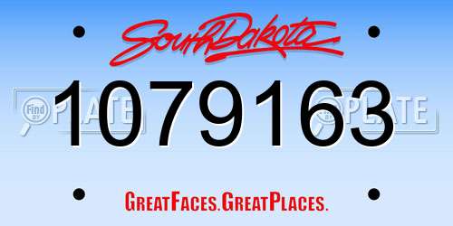 1079163 South Dakota License Plate